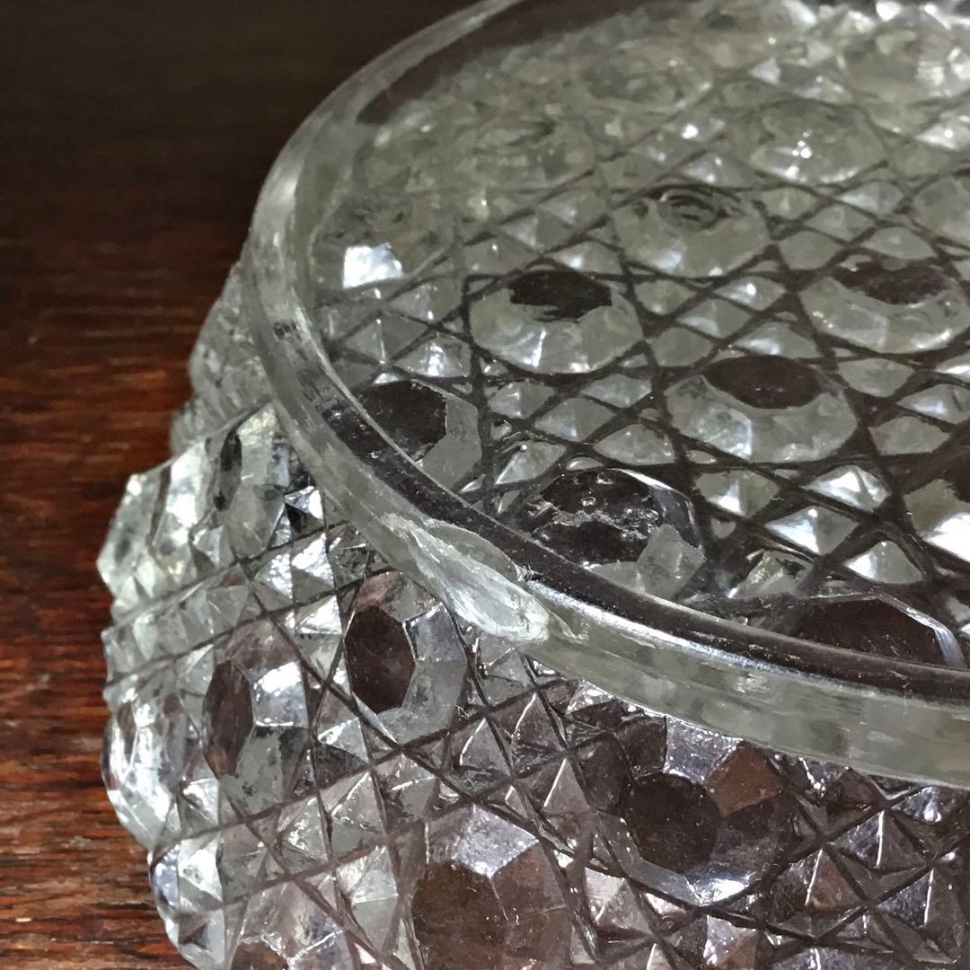 和ガラス◇ガラス鉢 2点◇大正ロマン アンティーク オーバル 取手付き