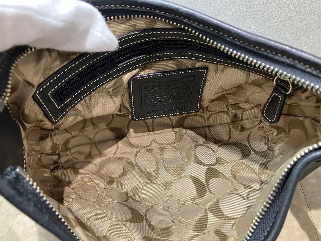 【美品】COACH ショルダーバッグ ワンショルダー レザー ブラック