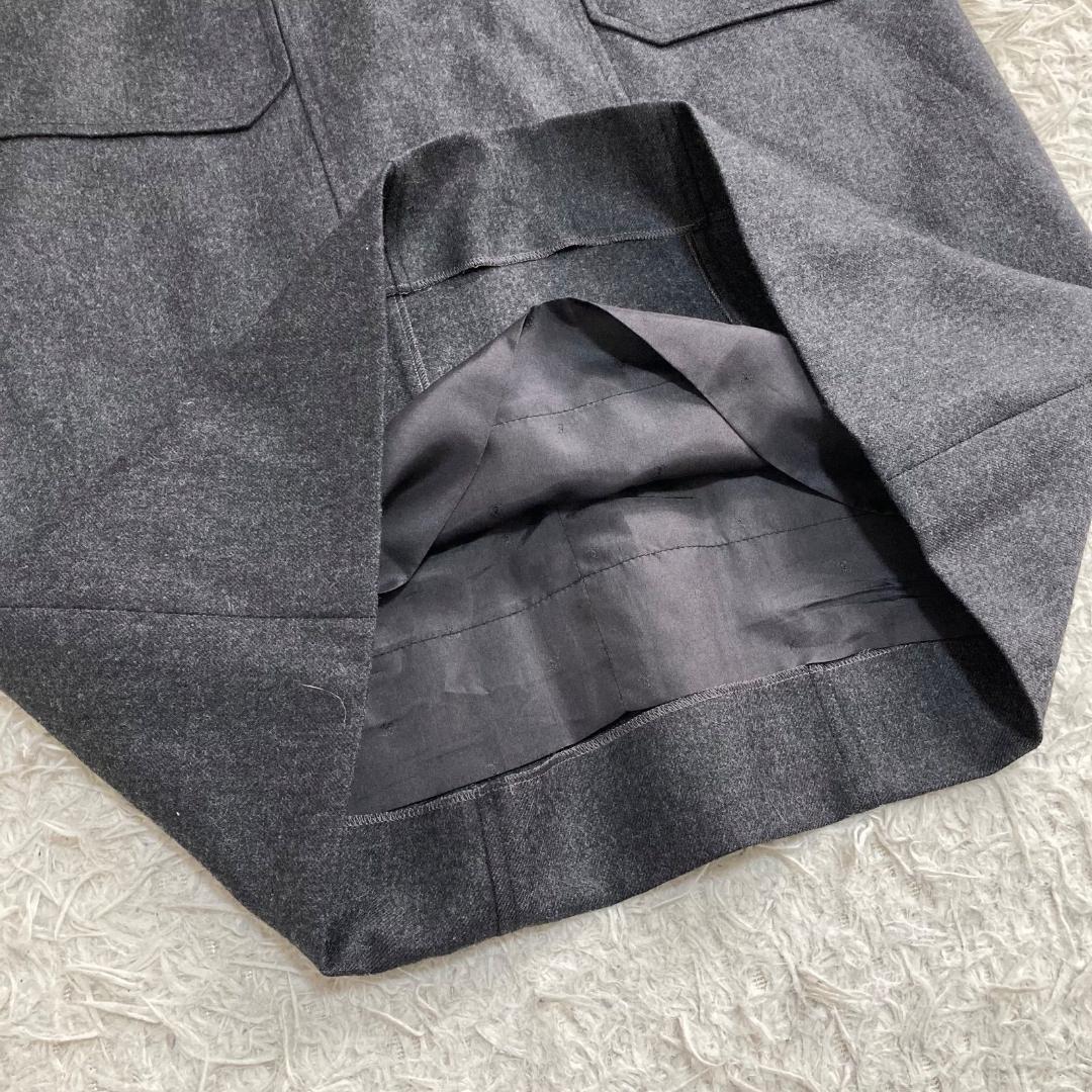 16715✨CHANEL ウール 金ボタン スカート 42 LL グレー