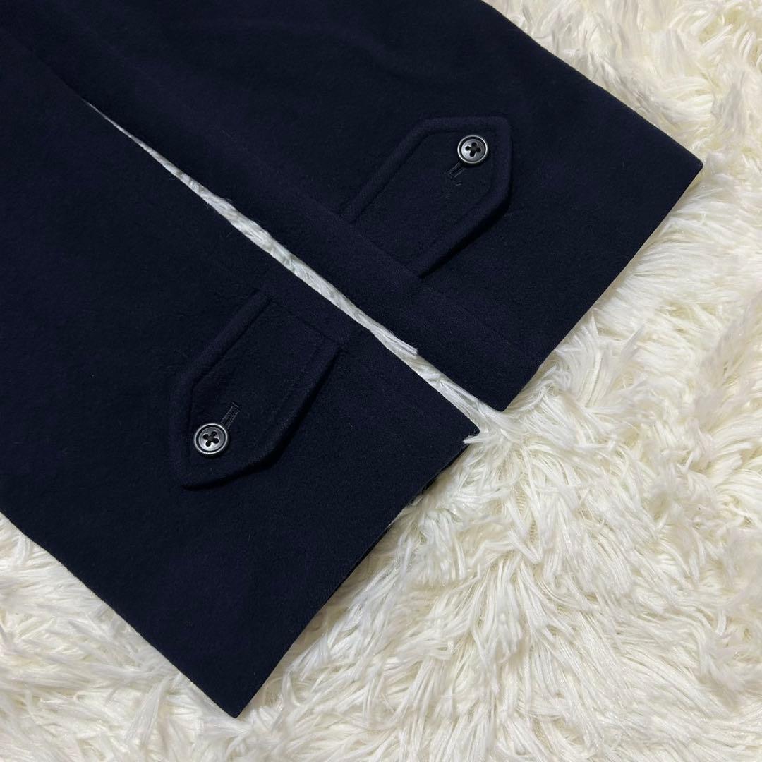 美品/L】バーバリー チェスターコート アウター カシミヤ15% Aライン 紺