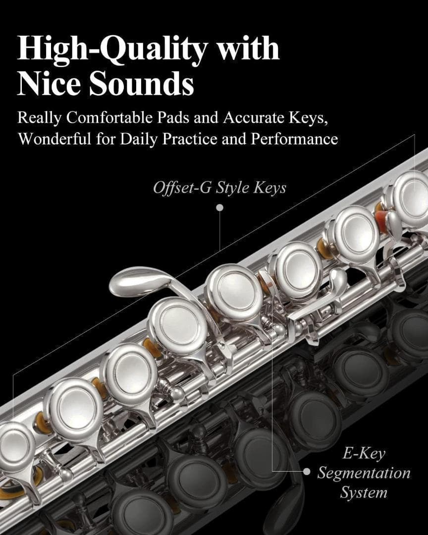 【M2928-171-136】フルート カバードキー 16穴 Eメカ付き　初心者