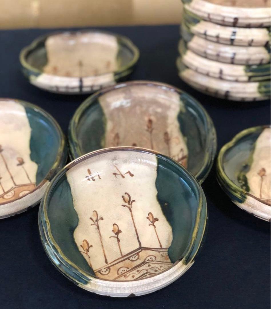 《R》織部 深皿 銘々皿 鉢 向付 10客 懐石 260107か5