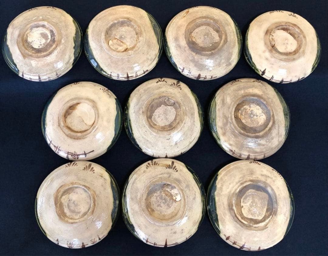 《R》織部 深皿 銘々皿 鉢 向付 10客 懐石 260107か5