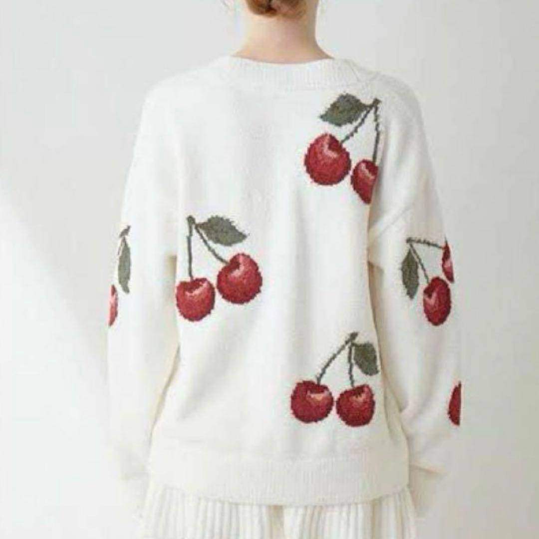 gelato pique チェリーJQDカーディガン ホワイト