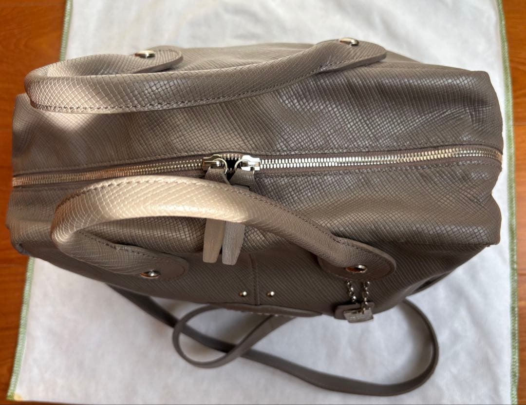 【極美品】ロンシャン ボストン クアドリ 2way レザー グレージュ