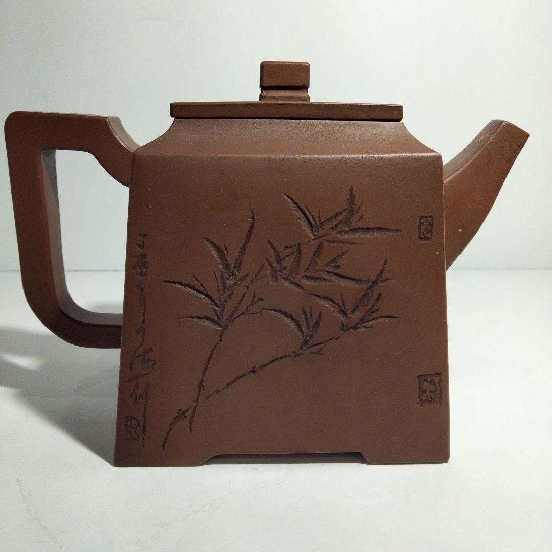 o85-8　中国古い朱泥急須　在銘刻印有　希少品　D
