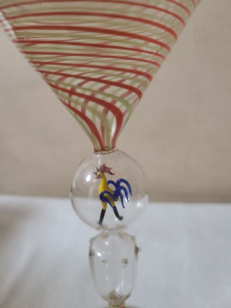 オーストリアビミエ工房アンティークフィギュア入りグラス