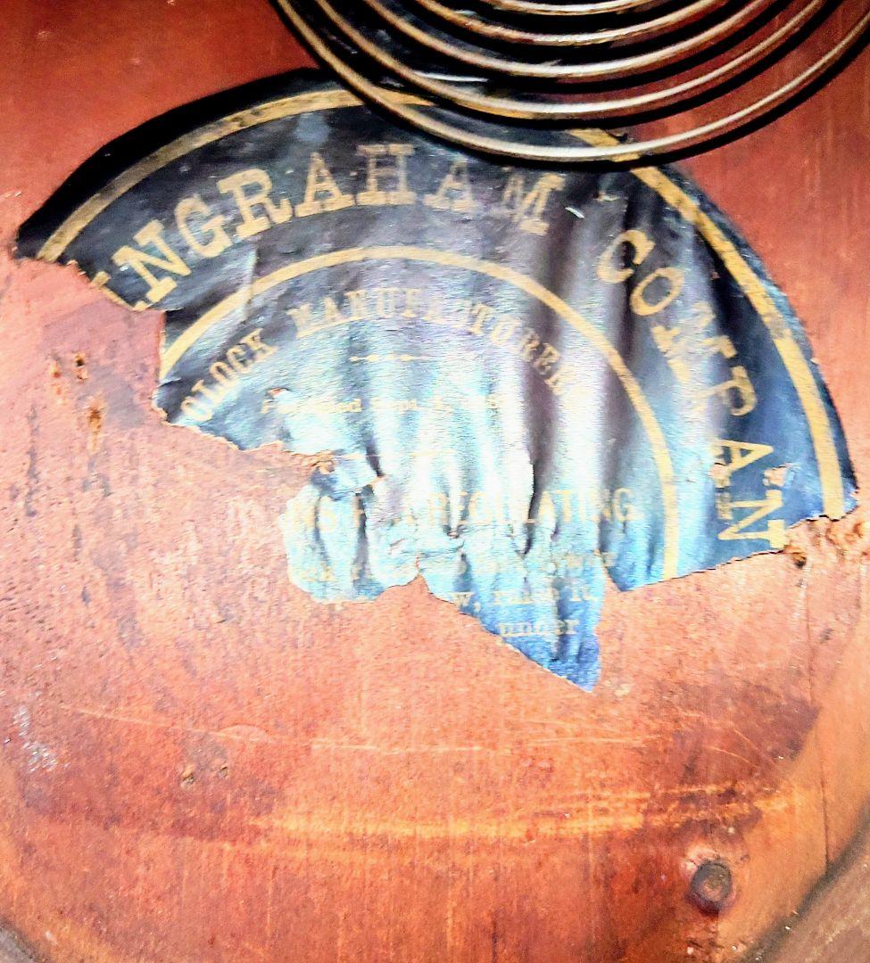 〈完動美品〉イングラハムIONIC, Gilt. 張四ツ丸達磨振り子時計　古時計