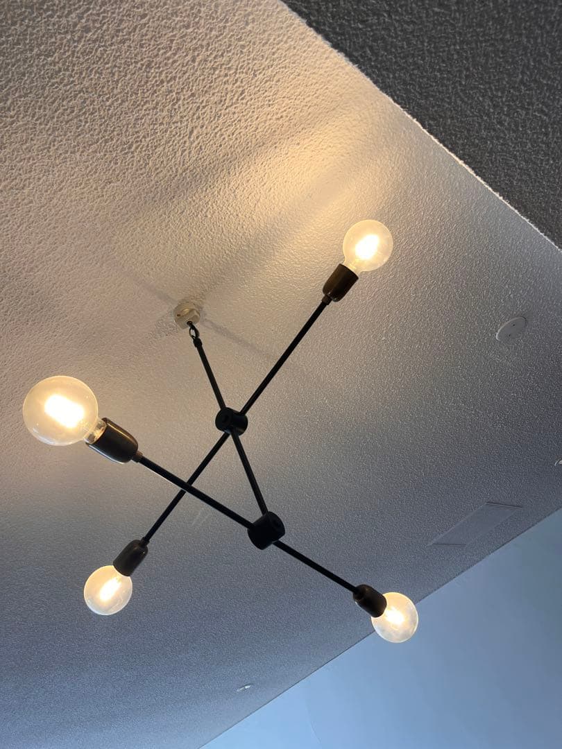 ヴィンテージ風 シーリングライト 4灯｜ブラック×ゴールド