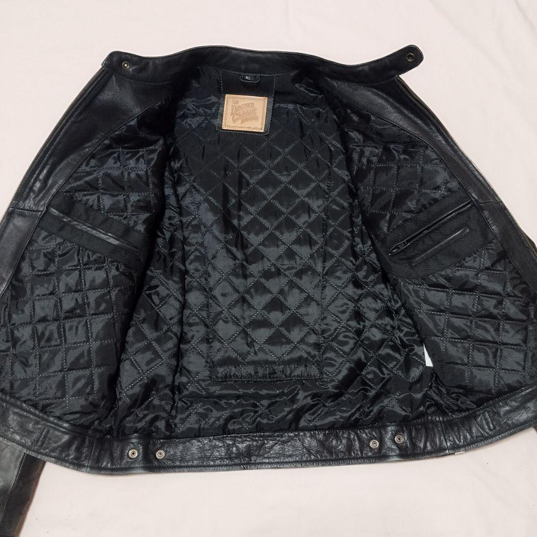 デグナー ライダースジャケット ブラック 牛革 ワッペン キルティング XL