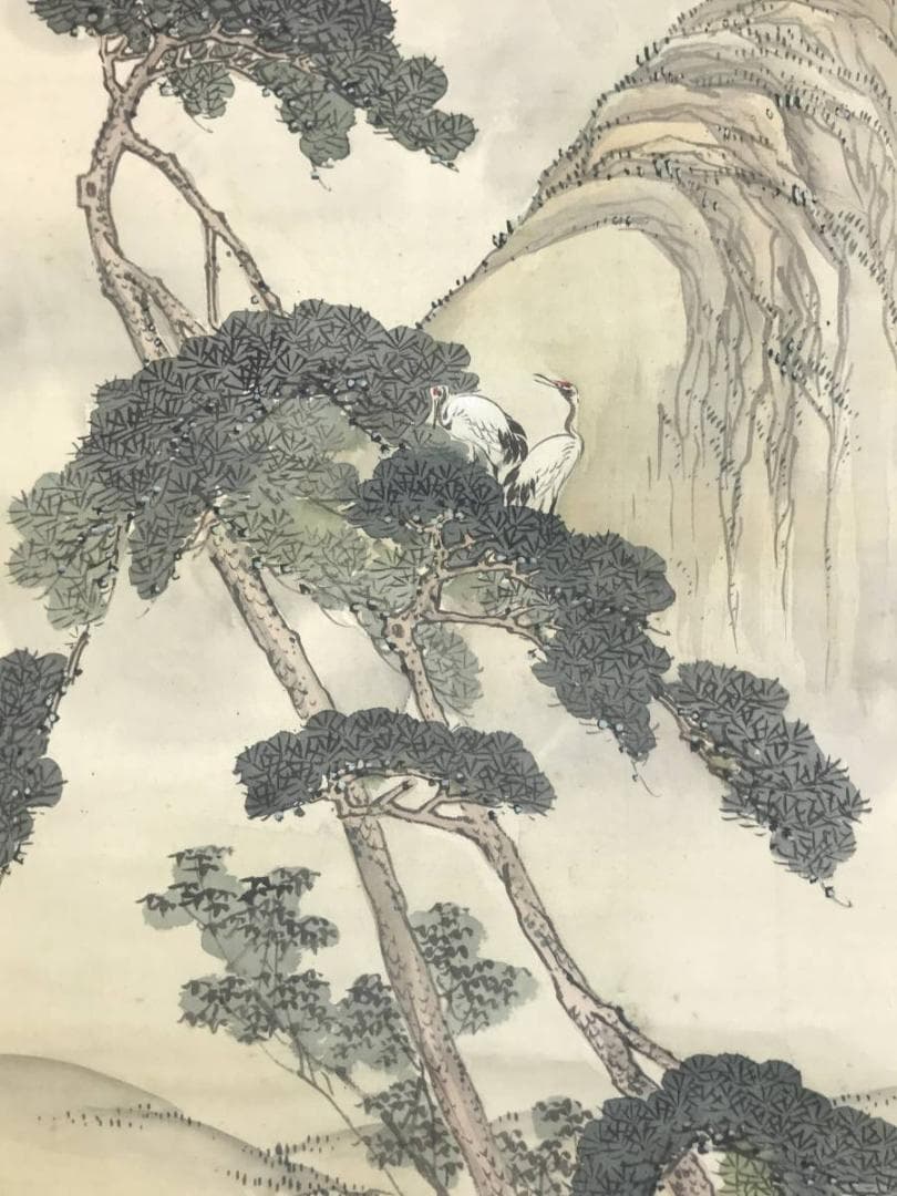 【真作】圓山竹翠/蓬莱山図/祝事山水図/山水図/掛軸/名家伝来/AD-163