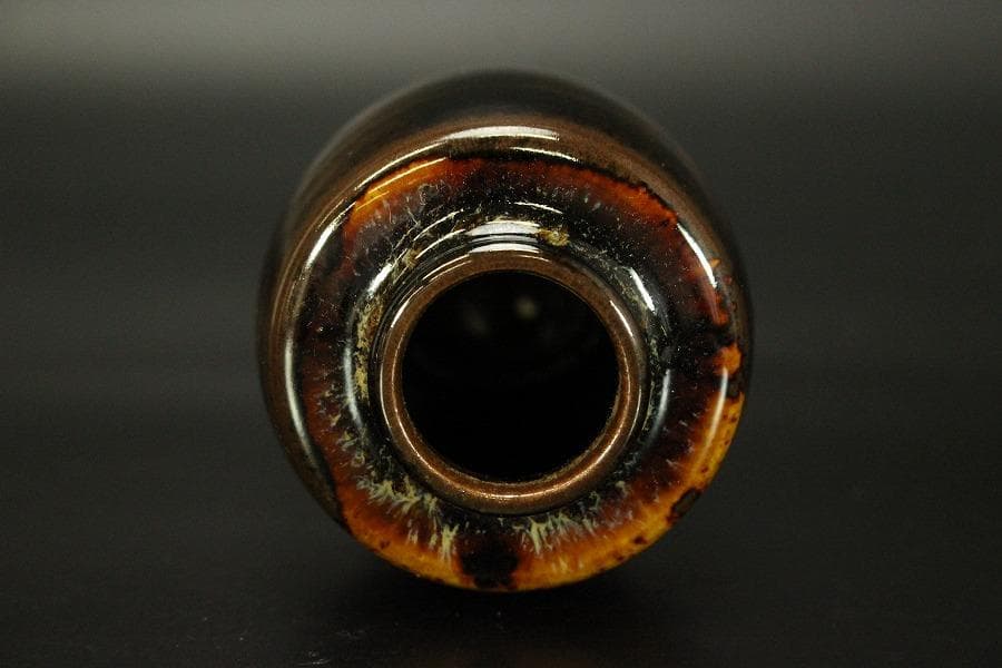 茶道具 肩衝茶入 良蓋 仕服 共箱(RC940)