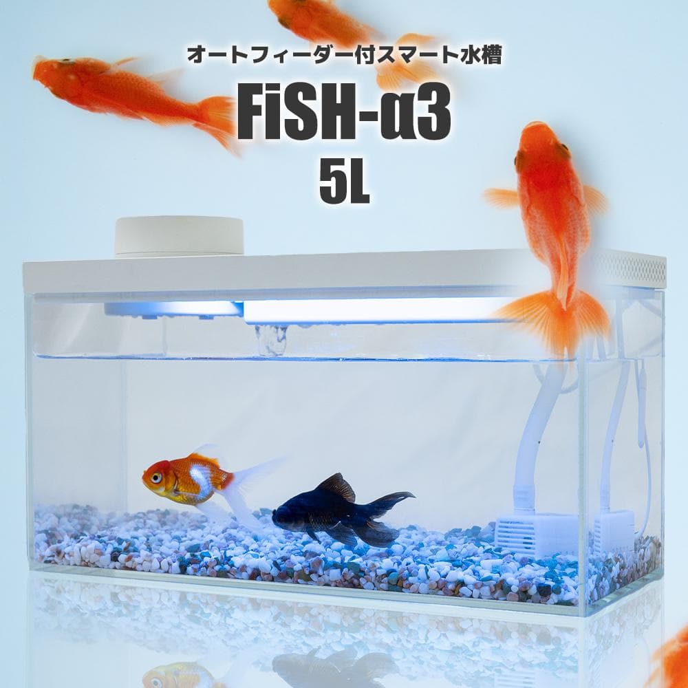 オールインワン】スマートガラス水槽 Fish-α3 LED照明・自動給餌機能