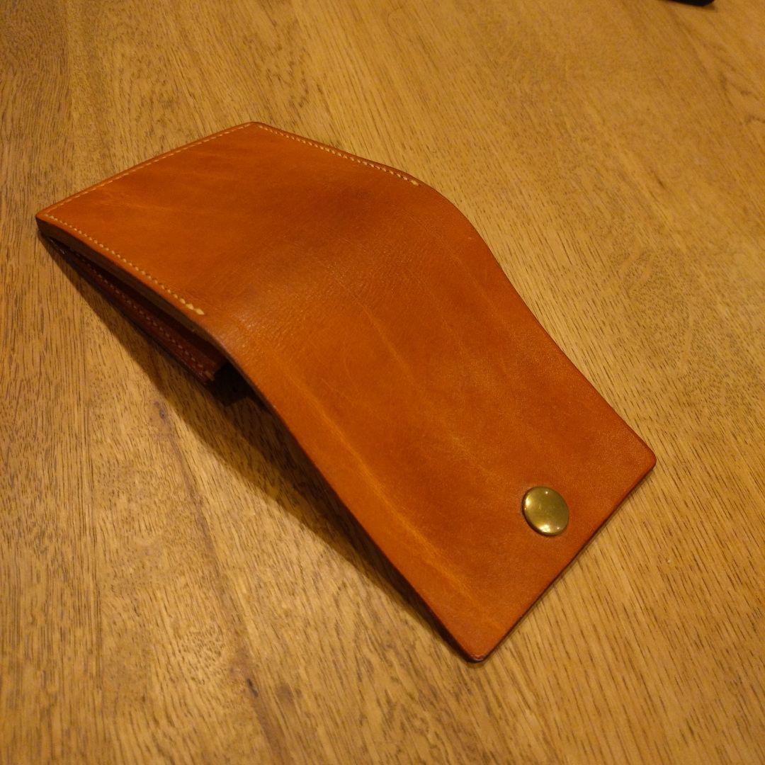 財布　レザー　真鍮ホック