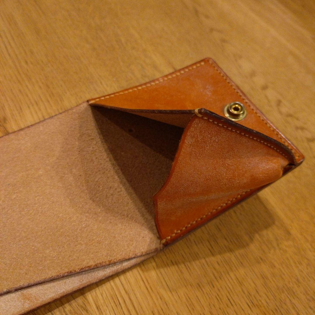財布　レザー　真鍮ホック