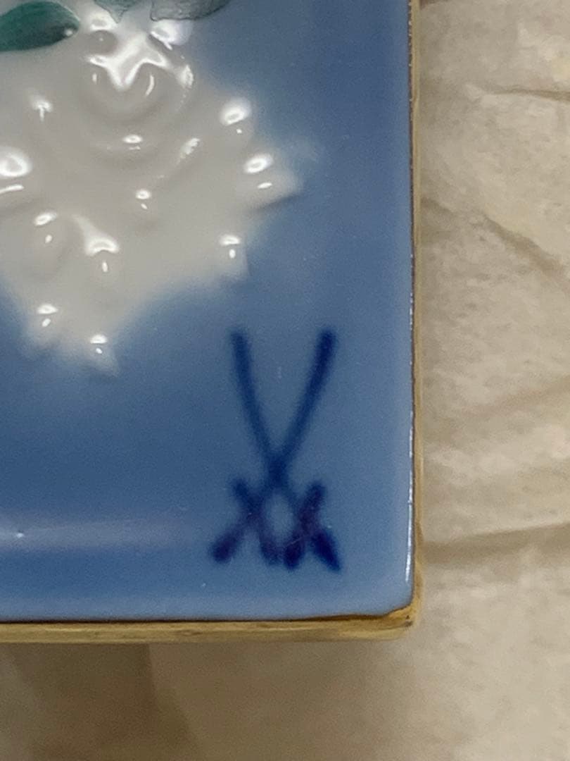 Meissen マイセン陶板画　青のメルヘン いばら姫（額無）