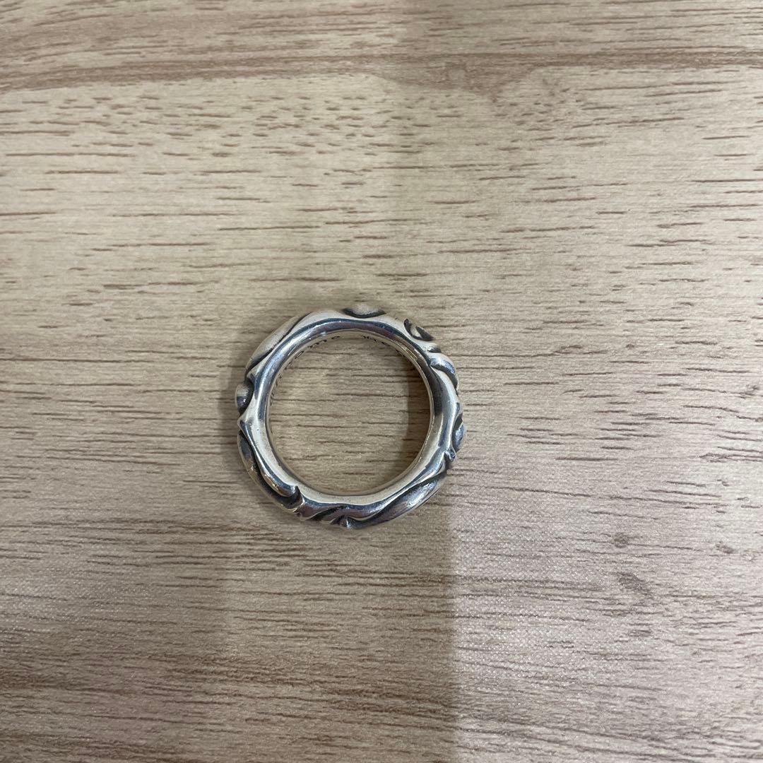 CHROME HEARTS スクロールバンド リングシルバー15号 【原本付】