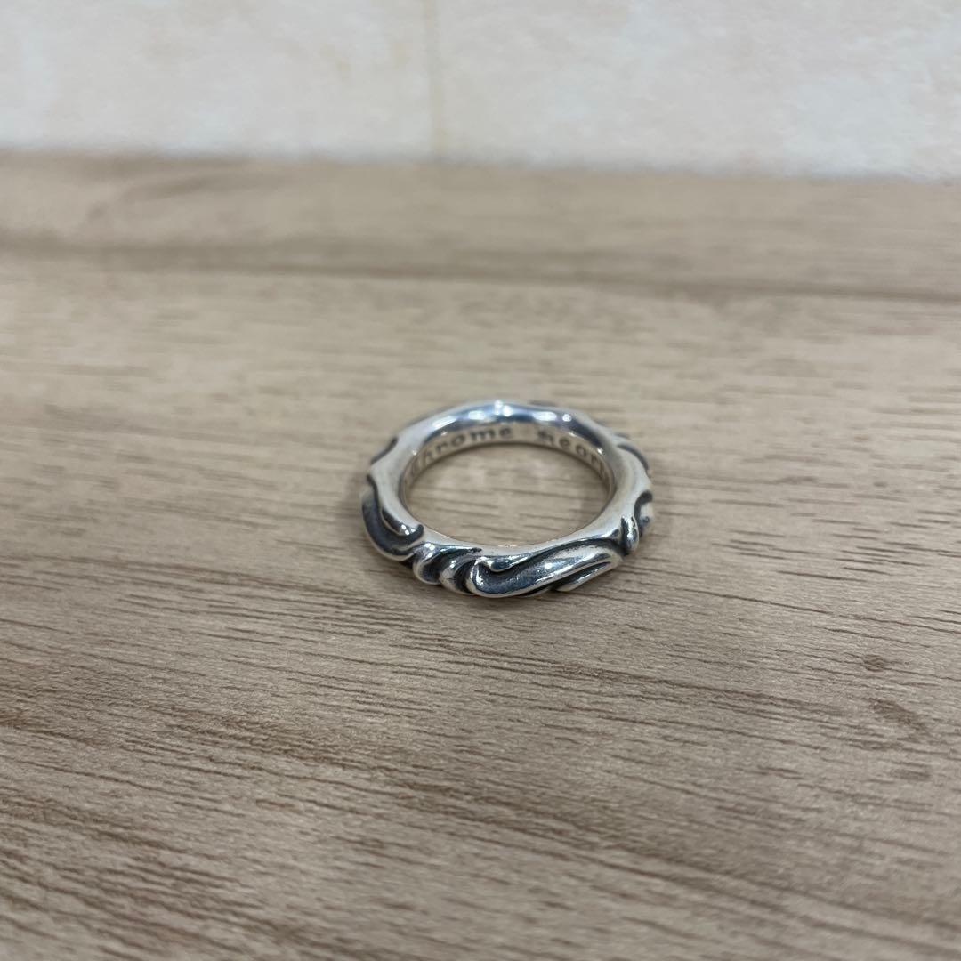 CHROME HEARTS スクロールバンド リングシルバー15号 【原本付】