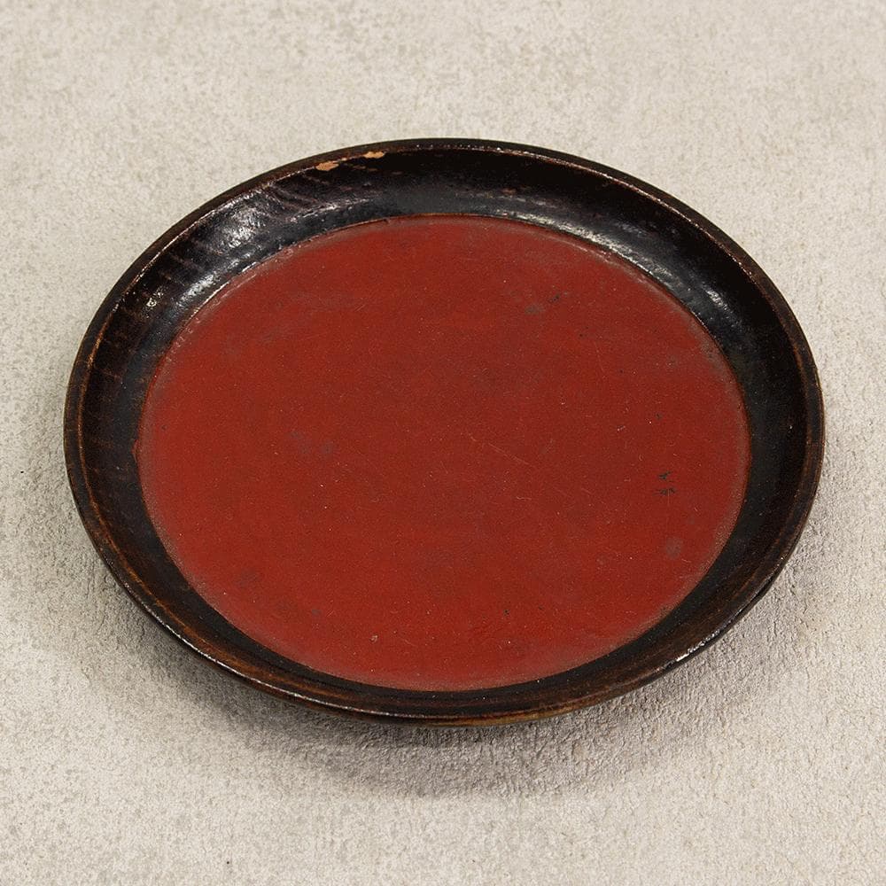 時代 根来塗 盆 皿 3点 民芸（李朝 根来 伊万里）