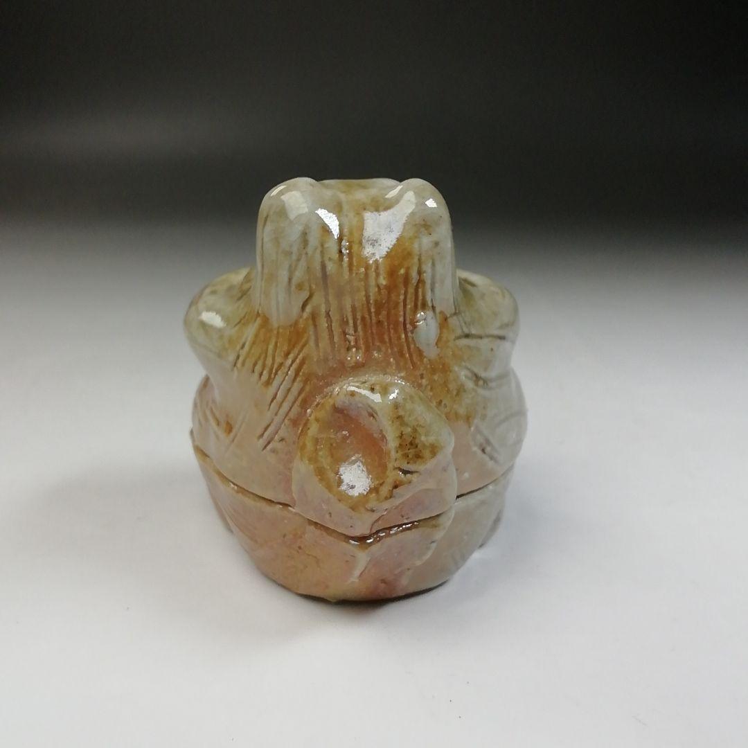 Ｔ７４４　香合　『信楽焼』『タヌキ』『高橋楽斎 造』　共箱　茶道具