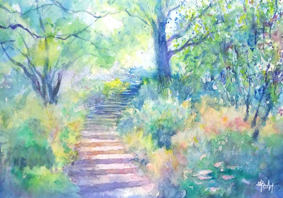 癒しの水彩画1023 garden