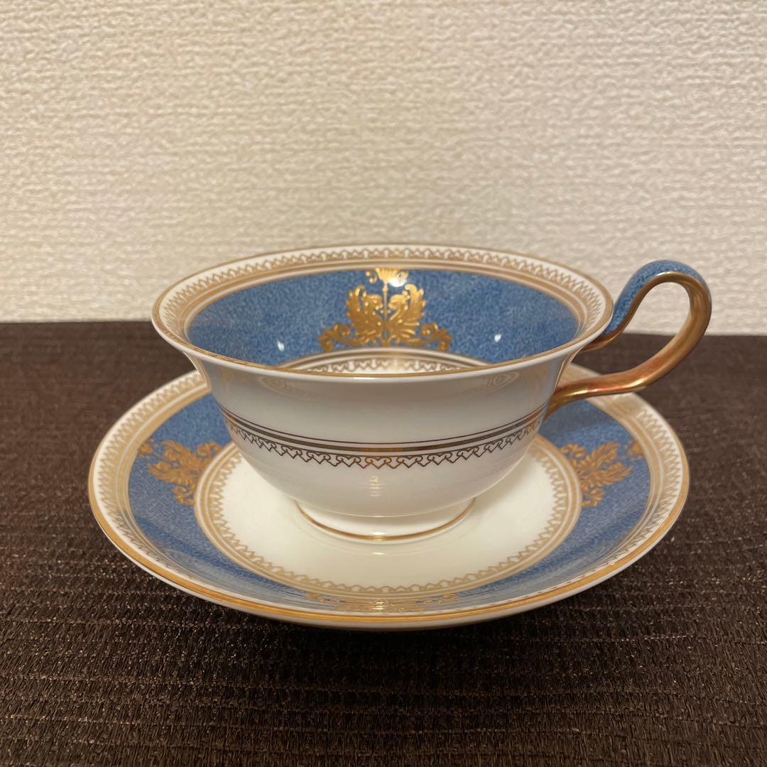 ウェッジウッド コロンビア パウダーブルー ピオニー カップ&ソーサー