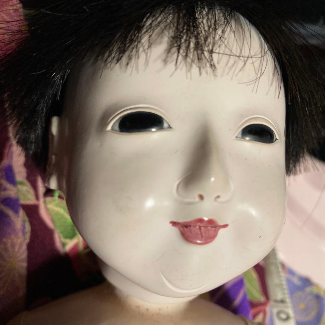 小さ目市松人形竹内益次郎作男の子大正時代30cm位