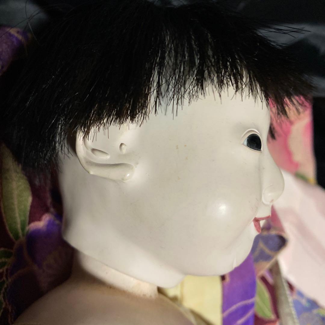 小さ目市松人形竹内益次郎作男の子大正時代30cm位