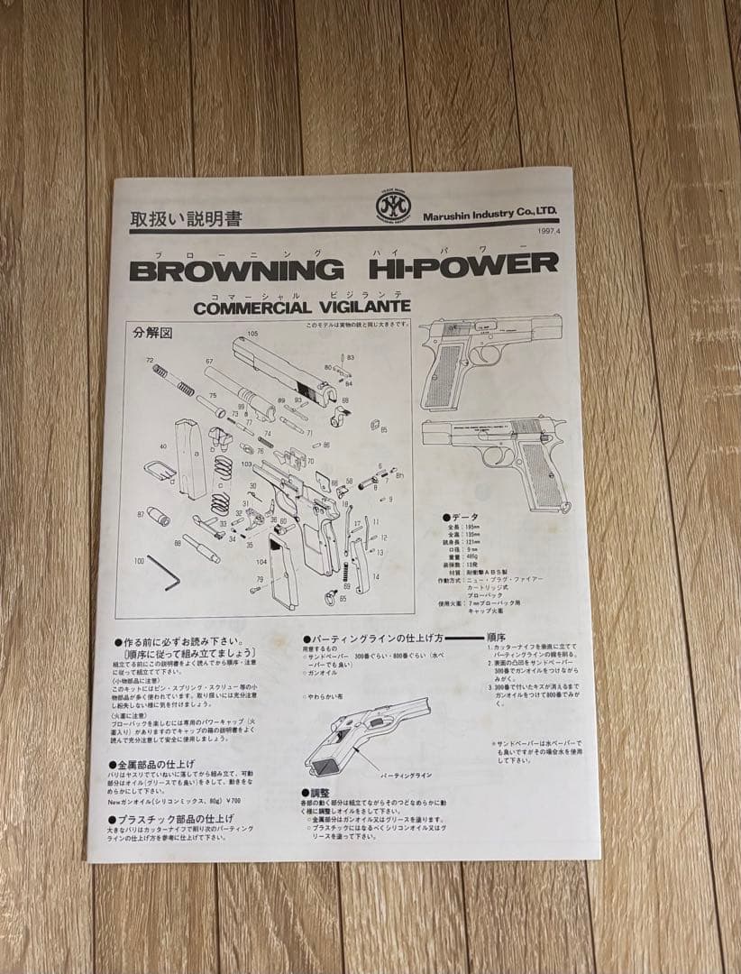 マルシン　モデルガン組立キット ブローニングハイパワー　 ガンスタンド（中古）