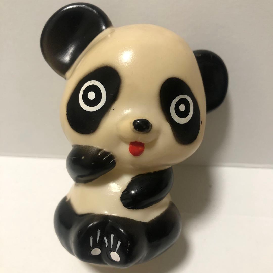 昭和レトロ パンダ いばぎん ソフビ貯金箱 非売品 ノベルティ品 銀行