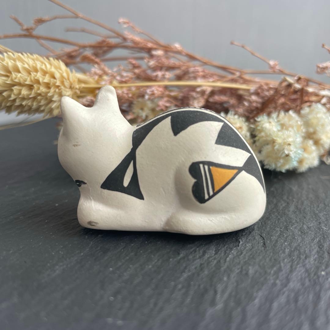新品 アコマ　Acoma　ポッテリー　猫　ネコ　陶器　ネイティブアメリカン