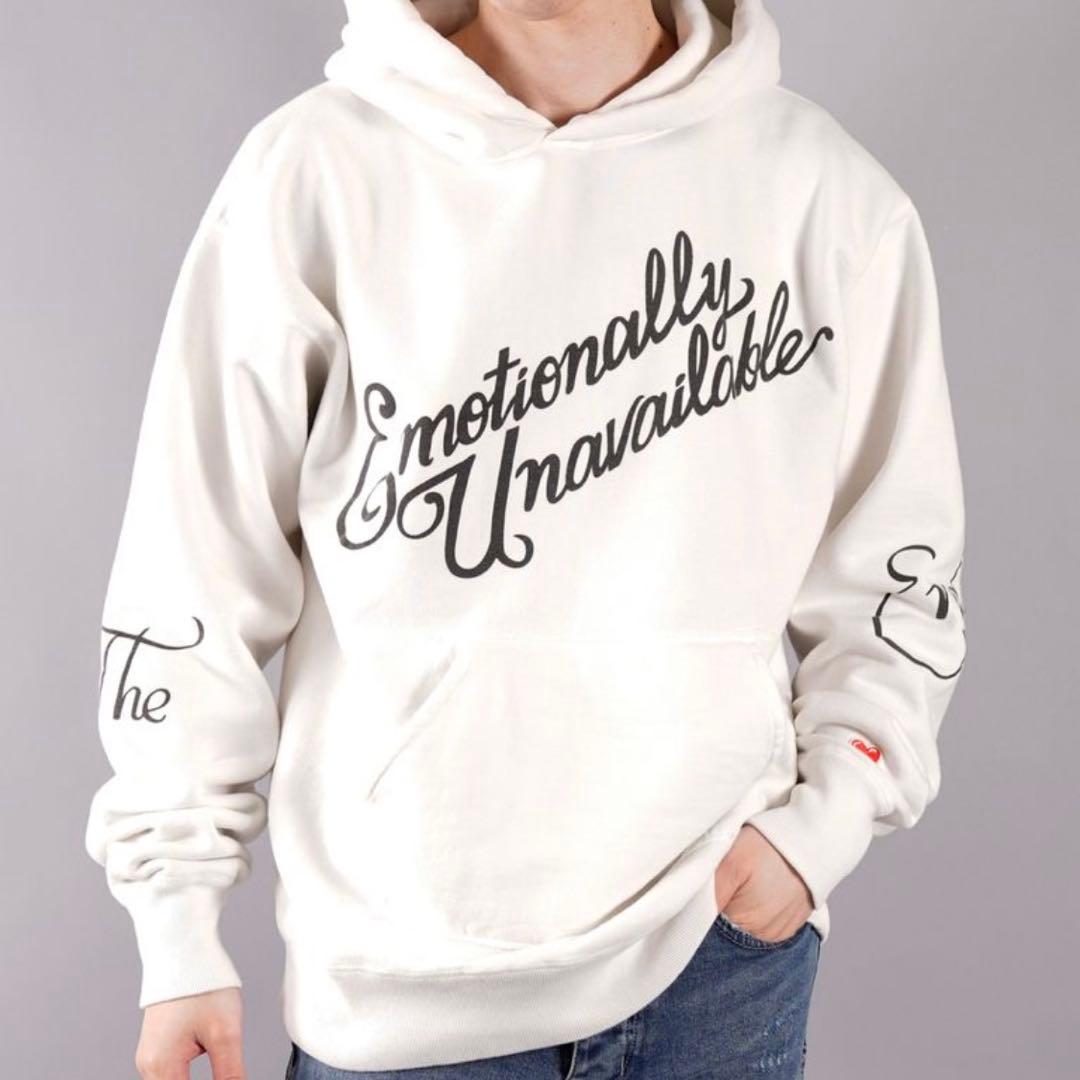 や*す様 EMOTIONALLY UNAVAILABLE フーディーEU ホワイ