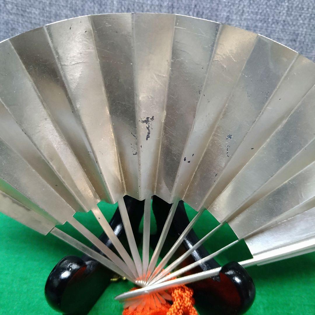 純銀！武比古作 扇子 金色装飾付きです(⌒▽⌒) 金 50g