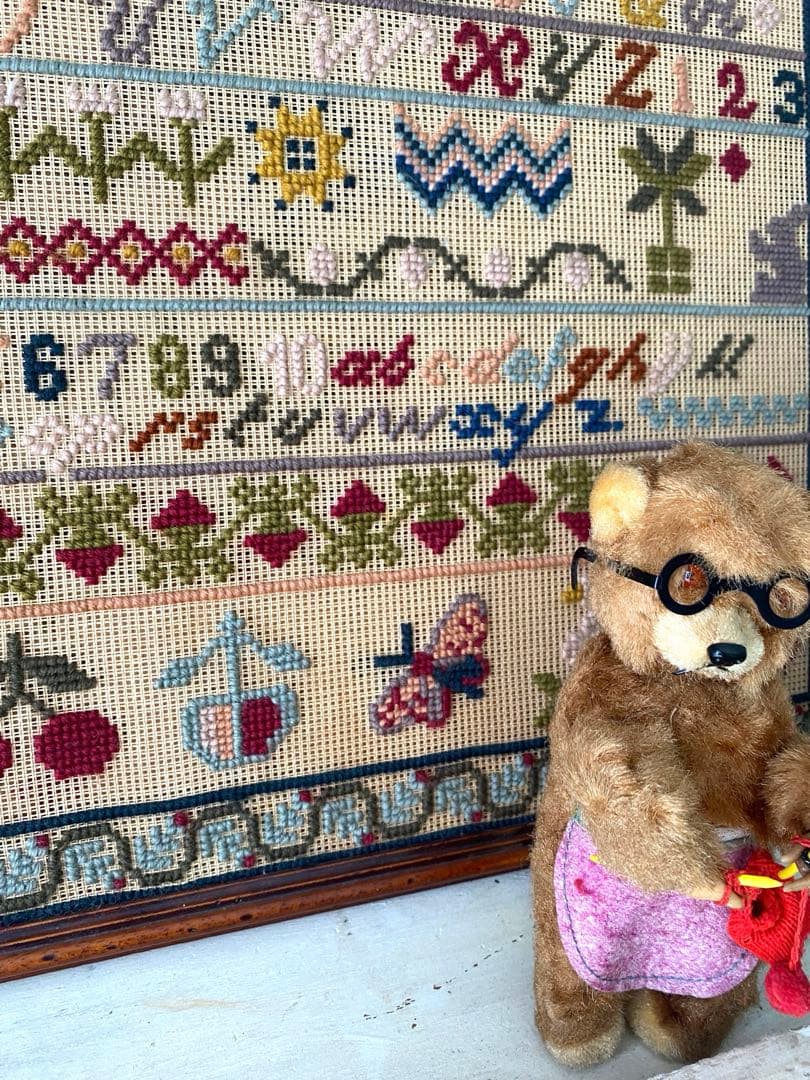 アンティーク　ビンテージベア　ゼンマイ仕掛け　編み物ベア　max carl