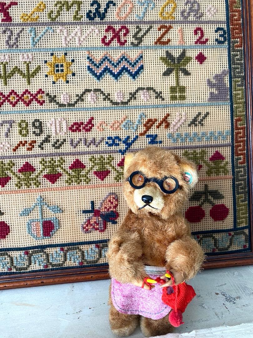 アンティーク ビンテージベア ゼンマイ仕掛け 編み物ベア max carl