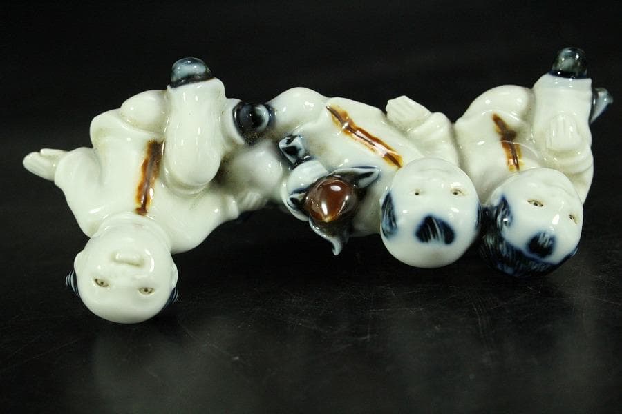 古平戸 唐子 筆架 文房具 時代物(K-YC455) 古平戸 唐子 筆架 文房具