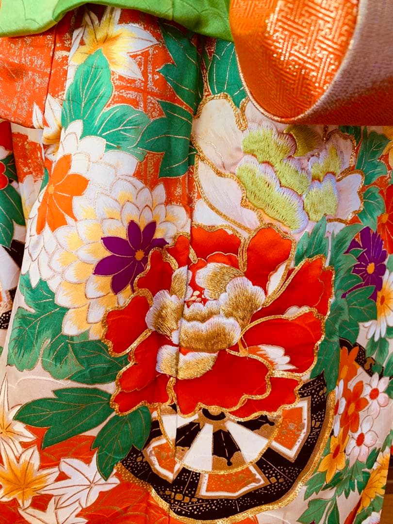 七五三　三歳から五歳の女の子のお支度　振袖コーディネート　お着物セット　女児着物