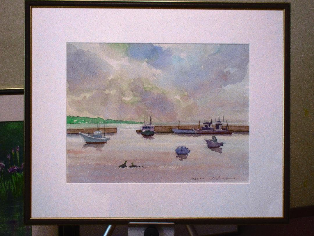 佐島漁港（水彩画）