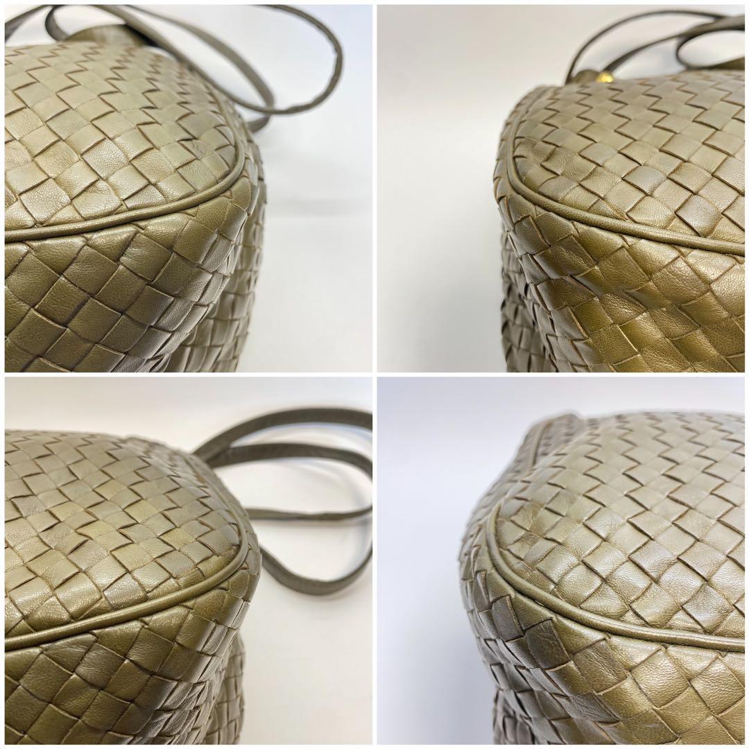 ボッテガヴェネタ カーキ ショルダーバッグ イントレチャート 巾着