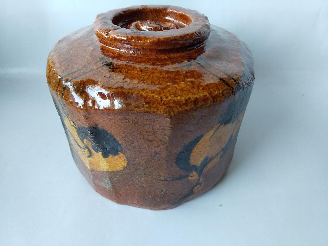 佐々木昭楽 飴楽 楽茶碗 楽焼 鶴の絵 共箱 共布 茶碗 茶道具