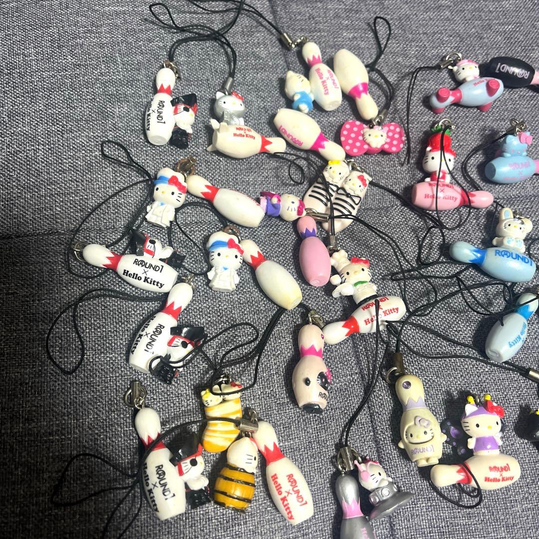 【希少】ROUND1 非売品　ハローキティ ストラップ 39点セット　まとめ売り