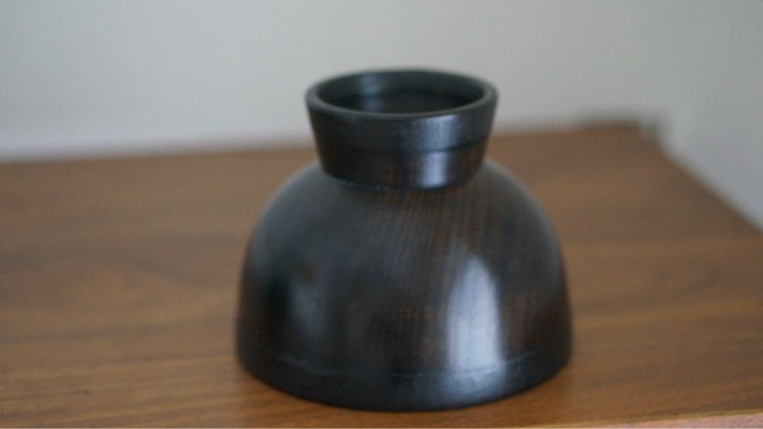 合鹿椀 天然木 削り出し 黒漆 木製漆器 拭き漆