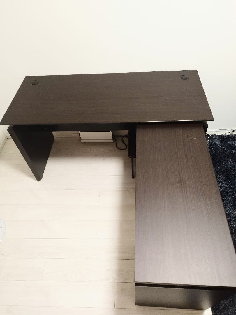 【美品・説明書付・直接引き取り可】ニトリ ダークブラウン L字型パソコンデスク