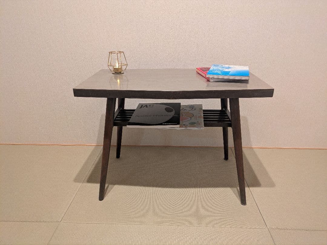 北欧ミッドセンチュリー風】サイドテーブル マガジンラック付き