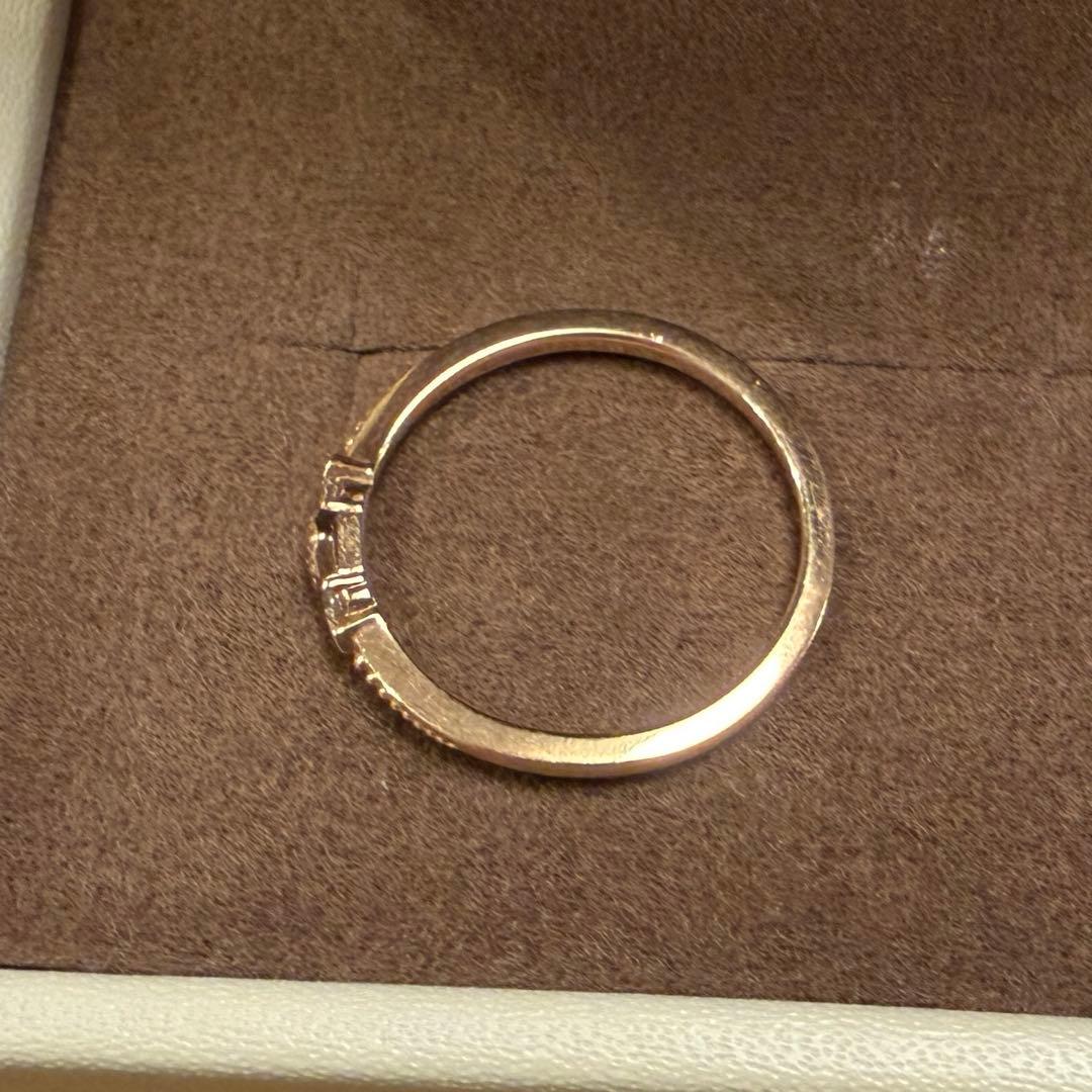 agete K10 0.04ct ヘキサゴン ダイヤモンドリング 9号