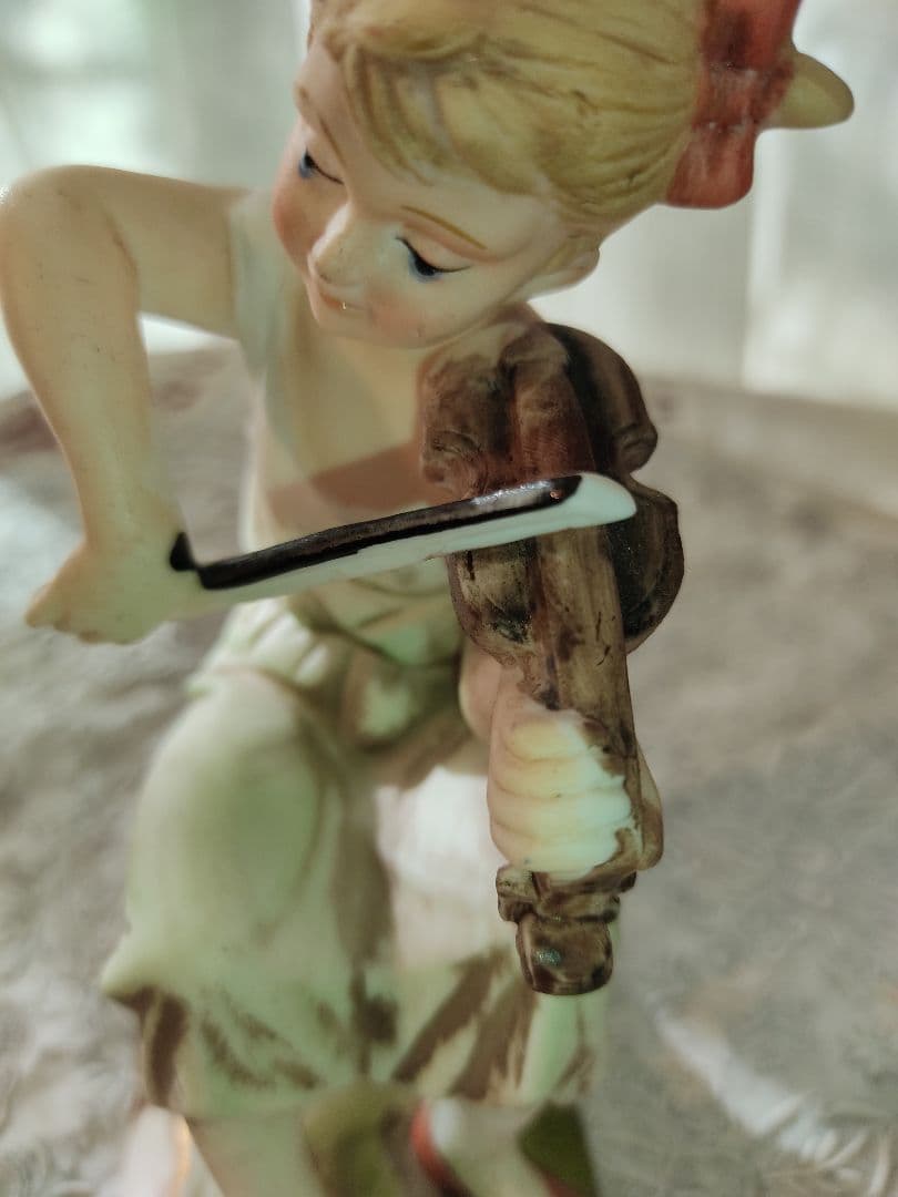 陶器　ビスクドール　バイオリン　チェロ　アンティーク　ヴィンテージ　フィギリン