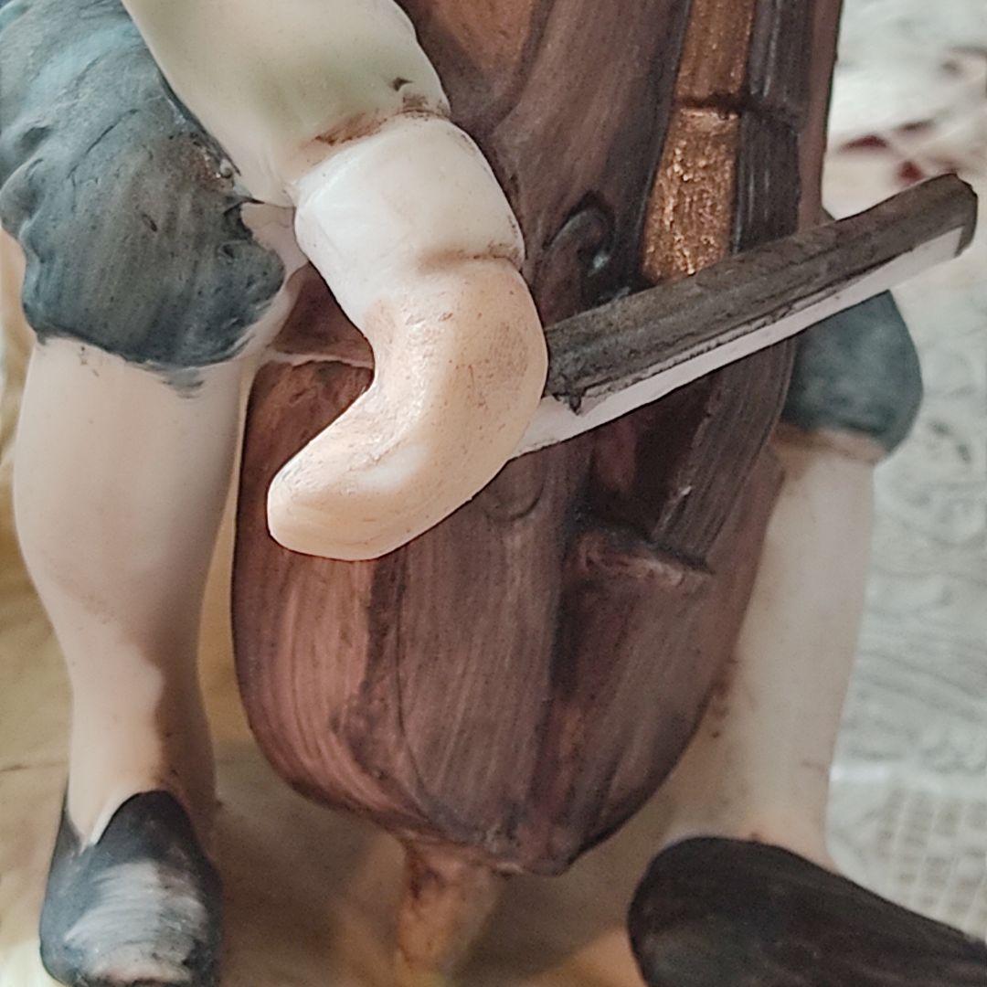 陶器　ビスクドール　バイオリン　チェロ　アンティーク　ヴィンテージ　フィギリン