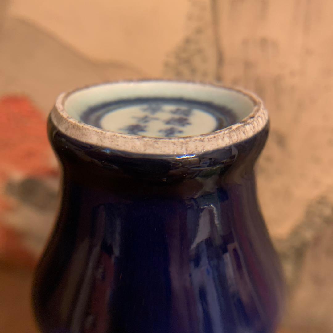 中国美術 祭蓝釉 清康熙　慎德堂博古製　観音瓶