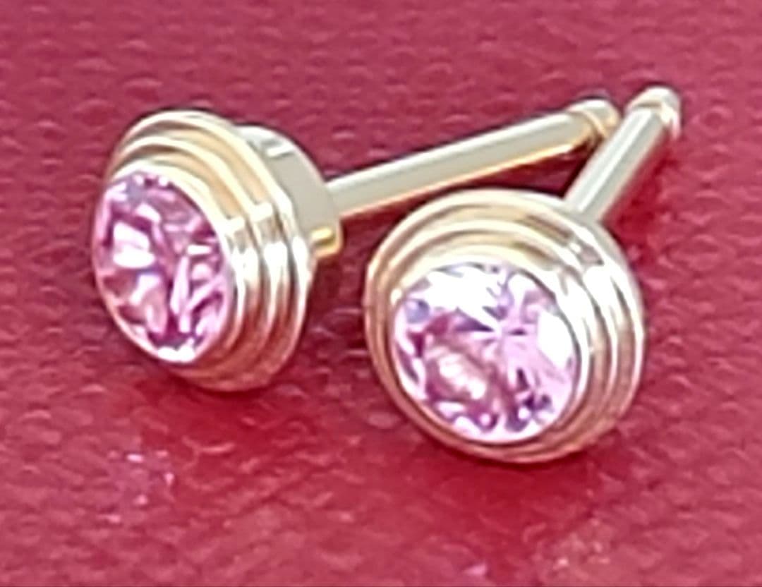 やや訳あり☆カルティエ ダムール K18PG ピンクサファイアピアス 証明