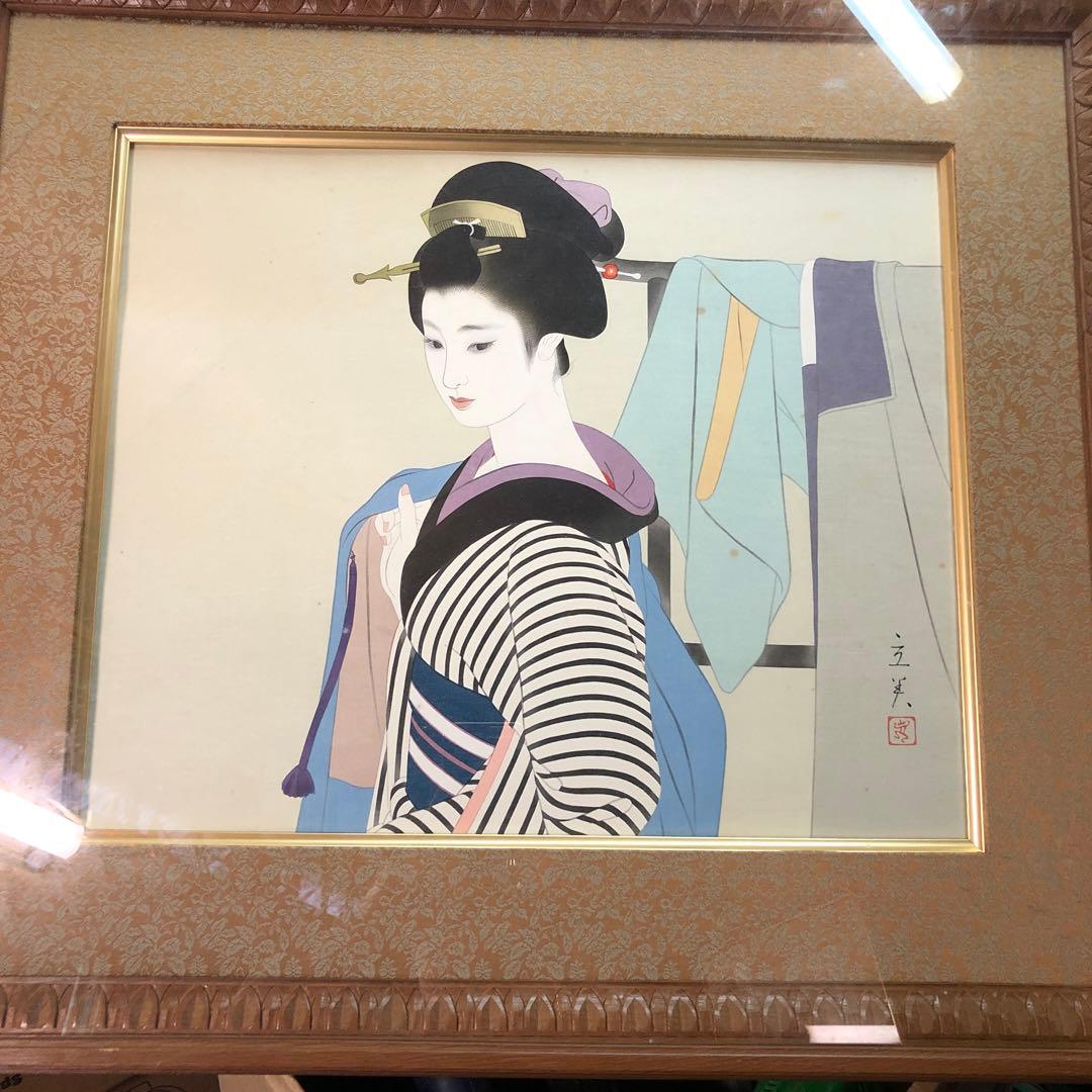 志村立美　美人木版画 木版画 志村立美 「初詣」(悠々洞版 日本の女) 商品番号34122101